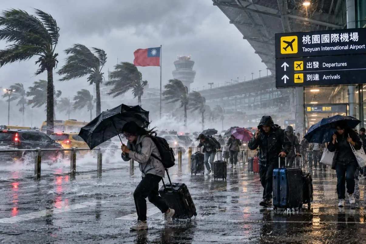 Taifunul Champi paralizează traficul aerian în Taiwan și Japonia